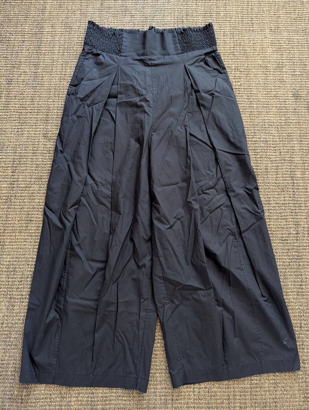 Rachel Comey Pleated Wide Leg Pants Black Cotton Back Zip Size 8 Pre Owned